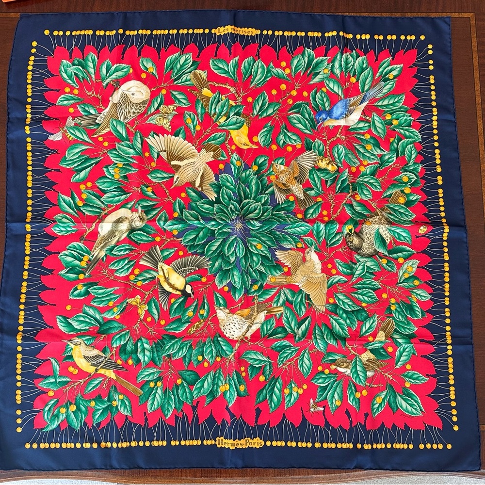 Hermes “Les merises” Silk Scarf 90cm - Vintage